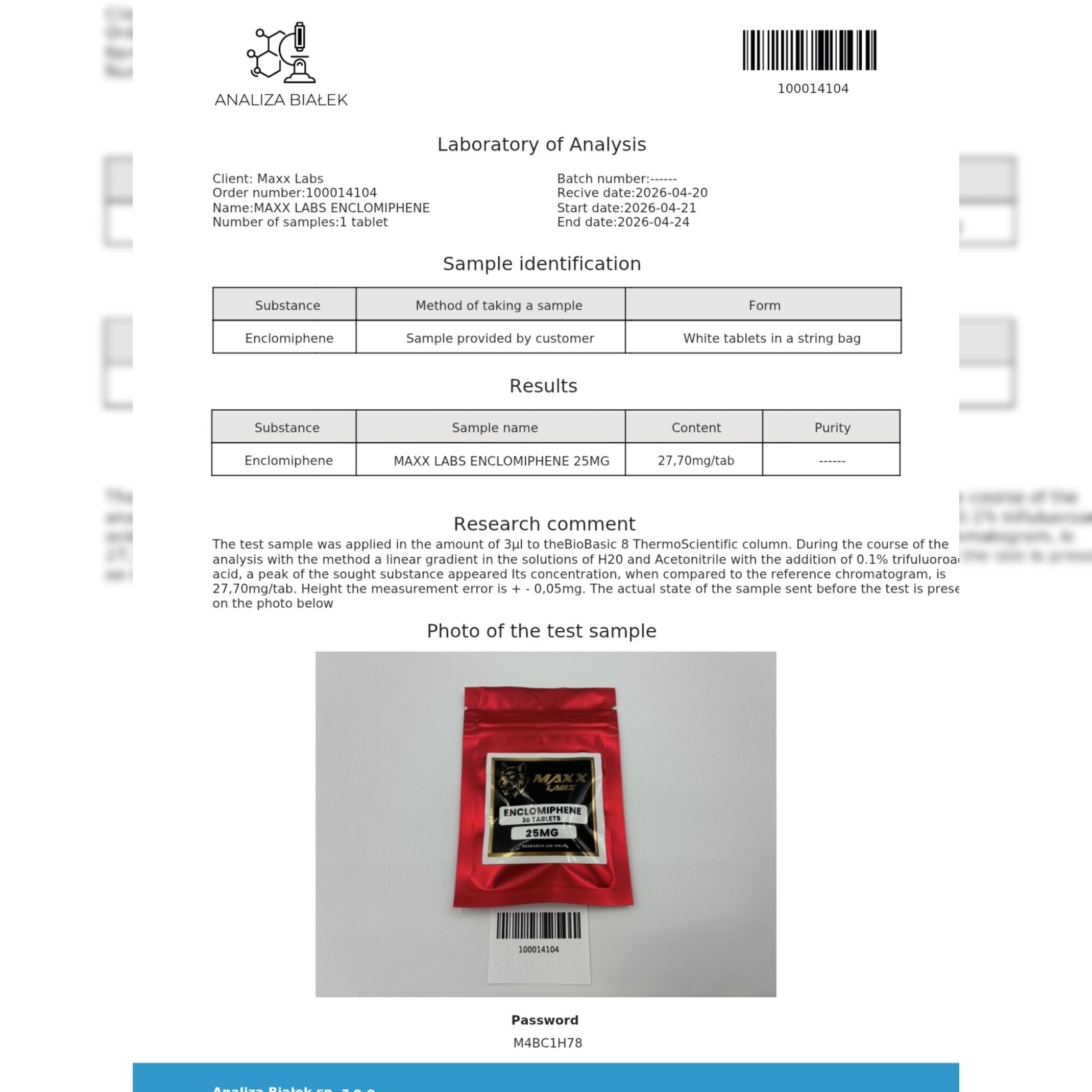 Enclomiphene 25mg (30 Tablets)